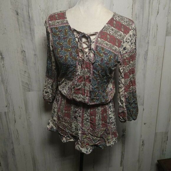 American Eagle Outfitters Women’s S Romper Shorts Boho Floral - Picture 1 of 6